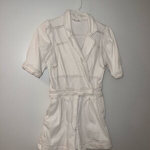 Day + Moon White Jean Romper